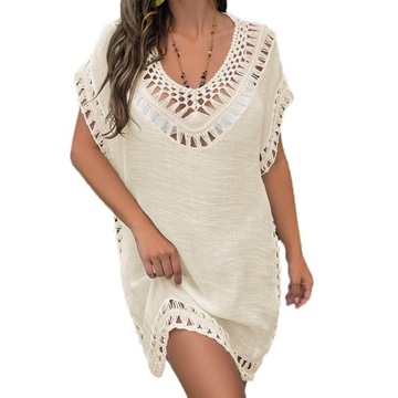 ПАРЕО пляжное платье БОХО туника с вышивкой ЦВЕТА