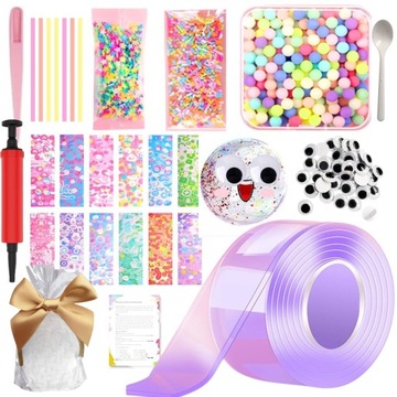 TAŚMA NANO DO DMUCHANIA BUBBLE TAPE ZESTAW DIY NAKLEJKI FIOLETOWA