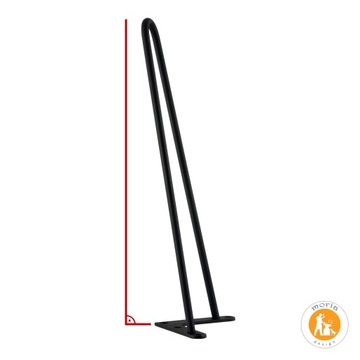 MORIA DESIGN Metalowe solidne nogi stolika ławy Hairpin legs 51 cm fi 12 mm