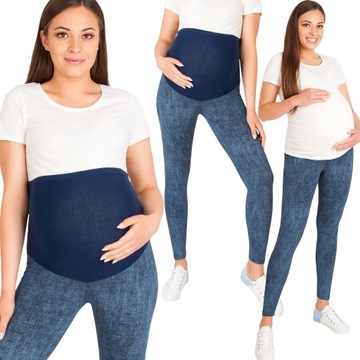 LEGINSY CIĄŻOWE GETRY ROZM XXL LEGGINSY Z PANELEM