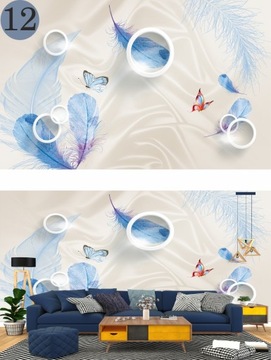 ФОТО ОБОИ ПЕРО ЦВЕТ ПАЛЬМОВЫЕ ЛИСТЬЯ ГРАФИКА