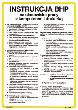 INSTRUKCJA BHP na stanowisku pracy z komputerem