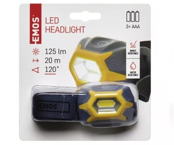Latarka czołowa EMOS P3532 LED COB 3W 125lm 3× AAA