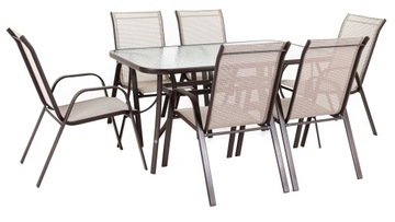 КОМПЛЕКТ САДОВОЙ МЕБЕЛИ 6+1 ДЛЯ ТЕРРАСЫ, БАЛКОНА