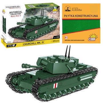 KLOCKI COBI 2717 CZOŁG Churchill Mk. IV WOJSKOWY I PŁYTKA KONSTRUKCYJNA