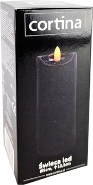 Вставка для свечи LED свеча 12,5 см черная