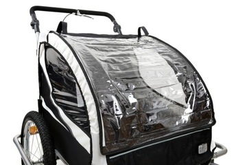 PRZYCZEPKA ROWEROWA Z JOGGEREM I AMORTYZATOREM 2 OSOBOWA CZARNA