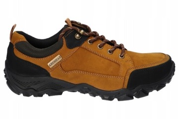 AMERICAN CLUB CY102 SOLIDNE TREKKINGI BUTY SKÓRZANE MĘSKIE BRĄZOWE R. 44