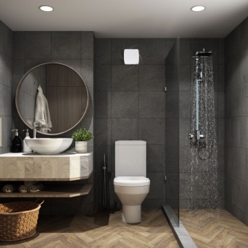 EBERG AXI 100 малошумный вентилятор для ванной комнаты Таймер Датчик влажности + заслонка