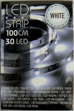 TAŚMA LED 1M NA BATERIE 30 LED BIAŁY ZIMNY