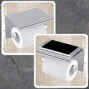 ДЕРЖАТЕЛЬ ДЛЯ ТУАЛЕТНОЙ БУМАГИ С ХРОМИРОВАННОЙ ПОЛКОЙ ДЛЯ УНИТАЗА LOFT