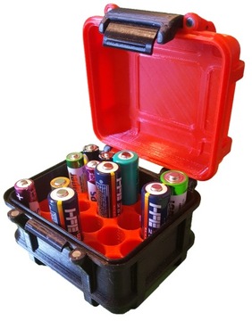 Pudełko na baterie , 12 szt. AA i 10 szt. AAA.