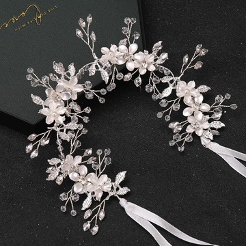 Pearl Rhinestone Flower Headband Hairband Tiara Hair Accessories For Women