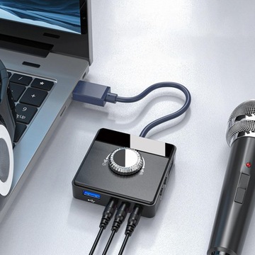 Портативная внешняя звуковая карта USB с 3-контактным разъемом