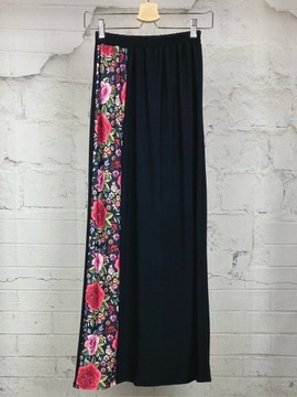 Czarna spódnica z elastycznej dzianiny - 105 cm
