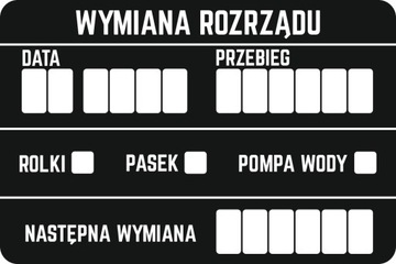 NAKLEJKI SERWISOWE 90szt WYMIANA ROZRZĄDU 9 x 6 cm