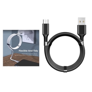 Кабель USB C для передачи данных по телефону Android, черный