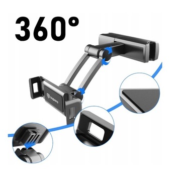 Держатель для планшета в автомобиле. Планшетный телефон на подголовнике 360°.