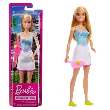 BARBIE LALKA KARIERA ZESTAW TENISISTKA + RAKIETA Z PIŁKĄ HBW98