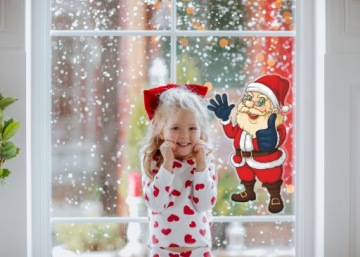 РОЖДЕСТВЕНСКАЯ наклейка на окно Merry CLAUS no. 6