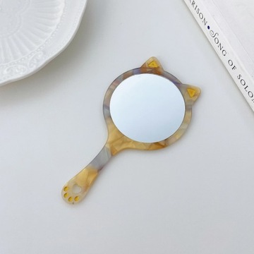 Compact Handheld Makeup Mirror Lovely Cat Shape Ac