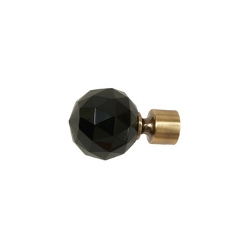 ZAKOŃCZENIE CRYSTAL BLACK 19 MM ZŁOTY KARNISZ