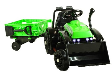 TRAKTOR AKUMULATOR PRZYCZEPA PILOT LED ŁYCHA MUZYKA ZIELONY
