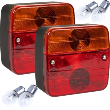 2x LAMPA TYLNA ZESPOLONA DO PRZYCZEPKI LAWET SAMOCHODU ŚWIATŁA + 4x ŻARÓWKA