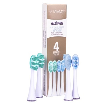 KOŃCÓWKI DO SZCZOTECZKI SONICZNEJ ELEKTRYCZNEJ VITAMMY PLATINUM PEARL AURUM