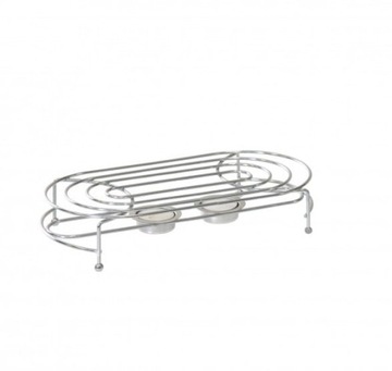 Podgrzewacz do potraw chromowany owalny 2 tealight