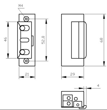Кассета электрозащелки R3, R4, оцинкованная + лак
