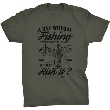 A Day Without Fishing Koszulka Dla Wędkarza Rybaka