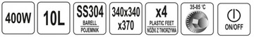 YATO GASTRO CAULDEL НАГРЕВАТЕЛЬ BEMAR ЭЛЕКТРИЧЕСКАЯ кроватка ДЛЯ СУПА 9л