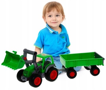 Traktor Farmer Technik z przyczepą 63cm