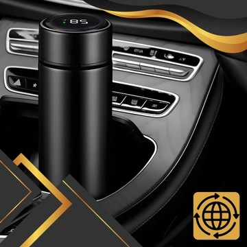 ТЕРМОКРУЖКА ДЛЯ КОФЕ И ЧАЯ СО LED ДИСПЛЕЕМ, СВЕТ 500мл