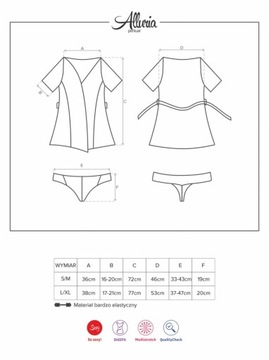 Прозрачные стринги-пеньюар Alluria s/m