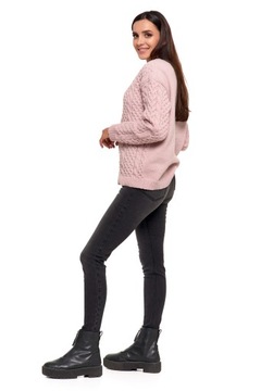 ТЕПЛЫЙ ЖЕНСКИЙ СВИТЕР MORAJ Размер XXL РОЗОВЫЙ