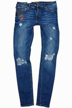 JACK&JANESSPRAY ON TOM JEANS SKINNY spodnie męskie PREMIUM 32/34 pas 82