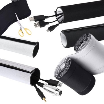 ОРГАНАЙЗЕР НАКЛАДКА КАБЕЛЯ КРЫШКА НА РЕЗКЕ-ВЕЛКРО ВМЕСТИТ МНОГО КАБЕЛЕЙ