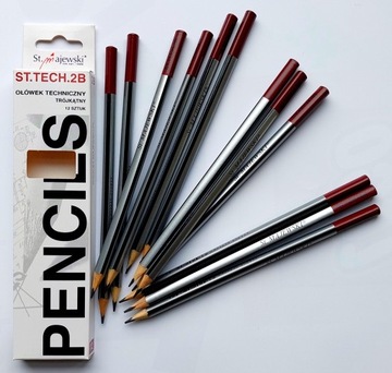 Карандаши технические треугольные 2B 12 MAJEWSKI ST.TECH