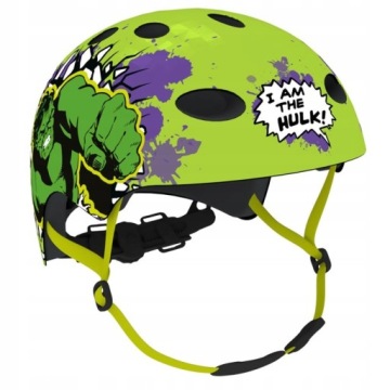 KASK DZIECIĘCY HULK SPORTOWY ROWEROWY AVENGERS MARVEL ROZMIAR M 54-58 cm