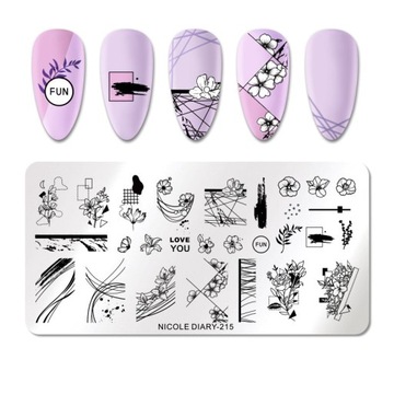 Штамп для украшения ногтей «ЦВЕТЫ»