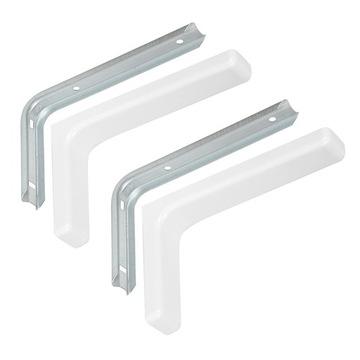 2x KĄTOWNIK MEBLOWY WSPORNIK DO PÓŁKI UCHWYT DO PÓŁKI L-180mm BIAŁY SOLIDNY