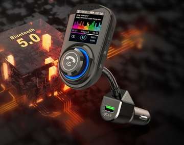 Transmiter FM 2xUSB Bluetooth zestaw głośnomówiący