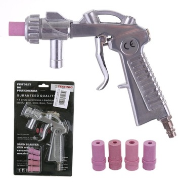 Pistolet piaskowania Piaskarka 4 DYSZE ceramiczne