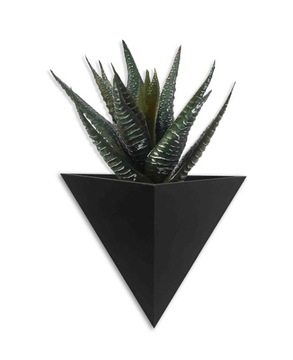 Wisząca doniczka ścienna - Czarna - 12 cm