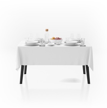 PLAMOODPORNY OBRUS GŁADKI MATOWY UNIWERSALNY 140x200 BIAŁY KOMUNIA ŚWIĘTA