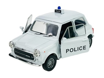 WELLY MINI COOPER 1300 POLICJA BIAŁY 1:34 METALOWY NOWY MODEL
