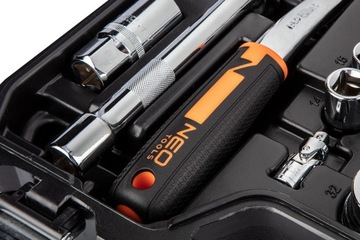 NEO TOOLS Klucze Nasadowe 85 el. 1/4, 1/2 CrV Zestaw Narzędzi Walizka