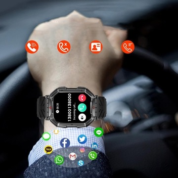 МУЖСКИЕ СМАРТ-ЧАСЫ С BLUETOOTH 107 СПОРТИВНЫХ РЕЖИМОВ АЛЬТИМЕТР ЧЕРНЫЕ 1ATM